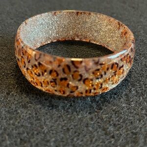 Leopard Print Glitter Bangle